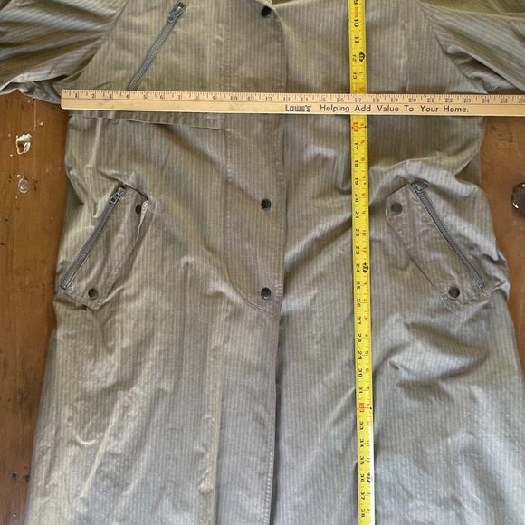 Vintage Count Romi Women's "All Weather Traveler" Grey Pin Striped TrenchCoat 14 - Picture 4 of 5